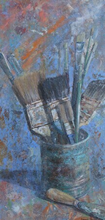Paint Brushes  12x24 inches Acrylic on Cradleboard